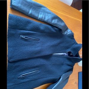 Soia and kyo leather and wool jacket